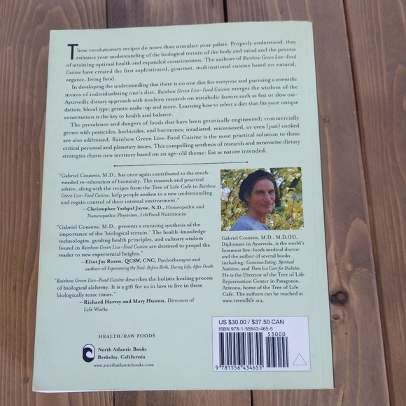 Rainbow Green Live-Food Cuisine by Gabriel Cousens M.D. 2003 Paperback - Picture 6 of 11